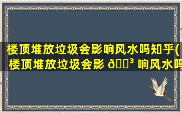 楼顶堆放垃圾会影响风水吗知乎(楼顶堆放垃圾会影 🌳 响风水吗*
)